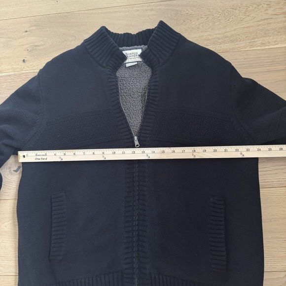 Vintage 90s Y2K Boston Traders Full Zip Knit Sherpa Lined Mens XL Sweater Chunky - Picture 7 of 10